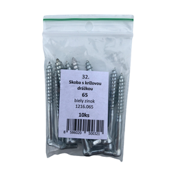 Skoba s křížovou drážkou 65mm Zn - blistr 32