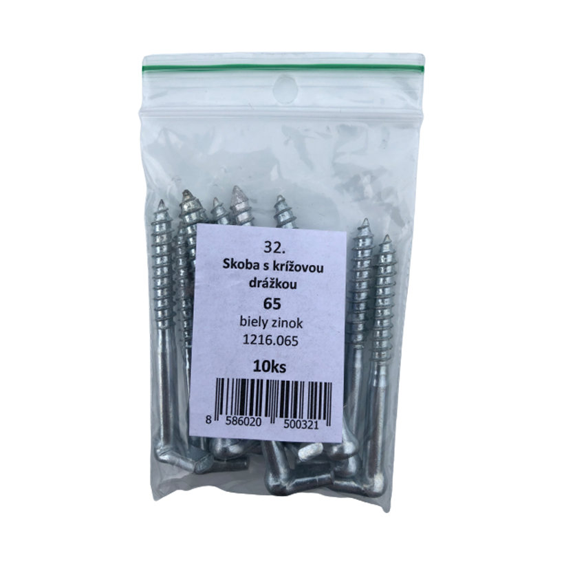 Skoba s křížovou drážkou 65mm Zn - blistr 32