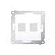 Krytka teleinformačných zásuvek na Keystone - plochá dvojitá - bílá