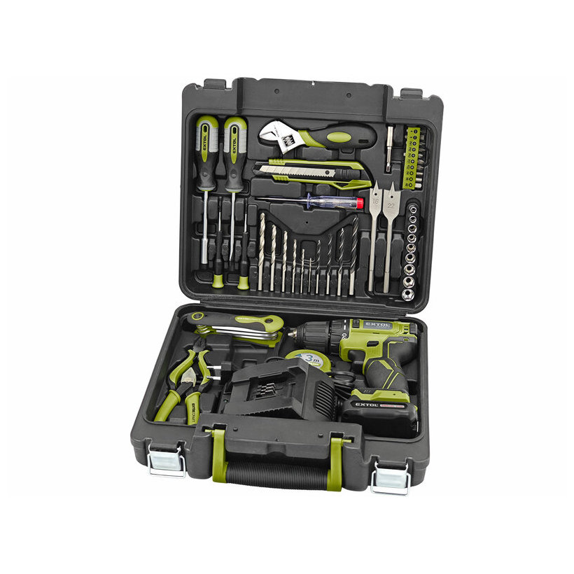 Sada nářadí 46dílná s aku vrtačkou, 1× 12 V/2 Ah Li-ion