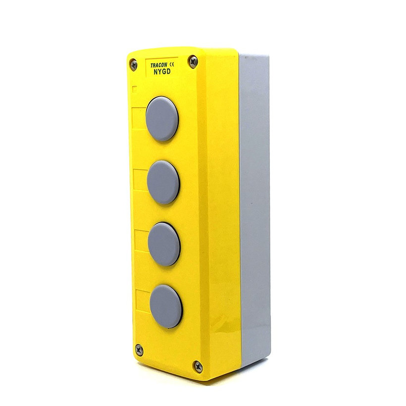 Krabicová sestava k tlačítkům žlutá - 4x otvor