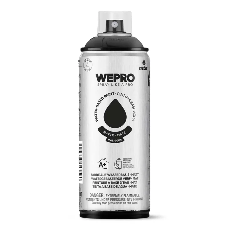WEPRO Sprej – barva na vodní bázi, matná – Cosmos Black- černá