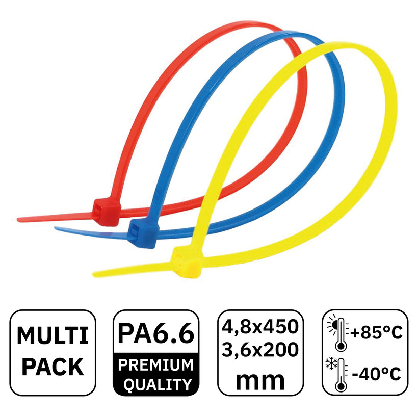 Stahovací pásky SET 4,8x450/3,6x200 mm