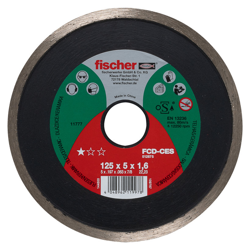 Diamantový kotouč celoobvodový fischer FCD-CES 125x1,6x22,23