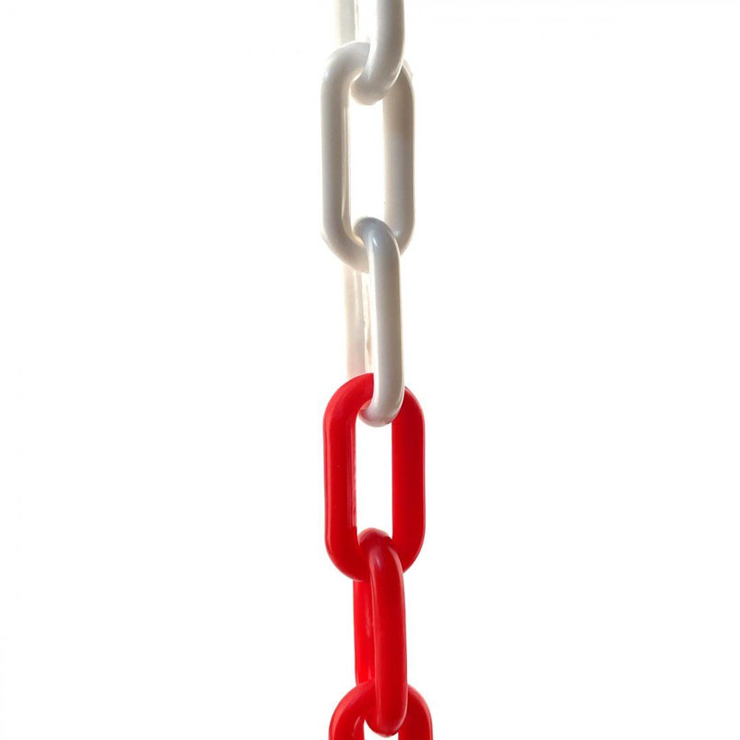 Plastový řetěz červeno/bílý 10mm