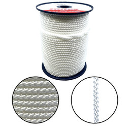 PPV šňůra splétaná bez jádra bílá 8 pr 2mm
