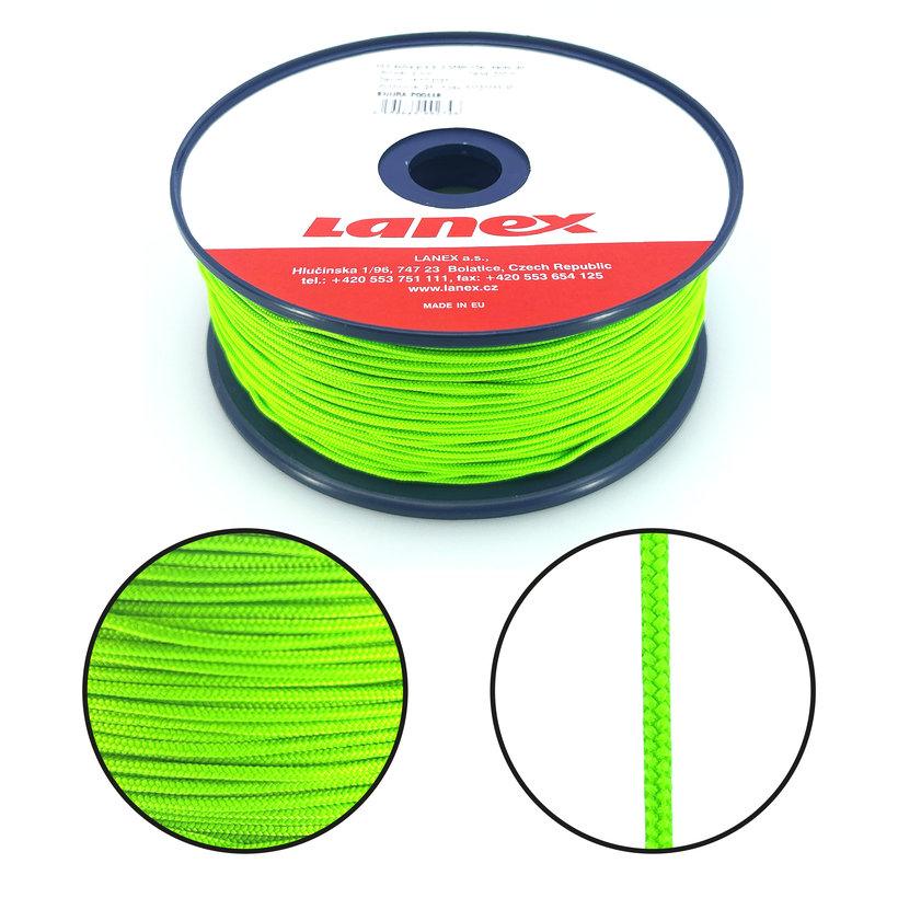 PES 2mm šňůra splétaná bez jádra barevná