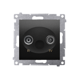 Anténní zásuvka R-TV koncová - černá matná