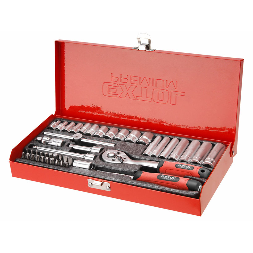 Sada nástrčných a zástrčných klíčů, 1/4″, 45 ks