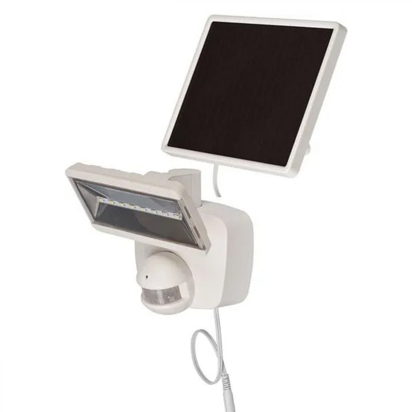 Solární LED reflektor s pohybovým PIR detektorem bílý