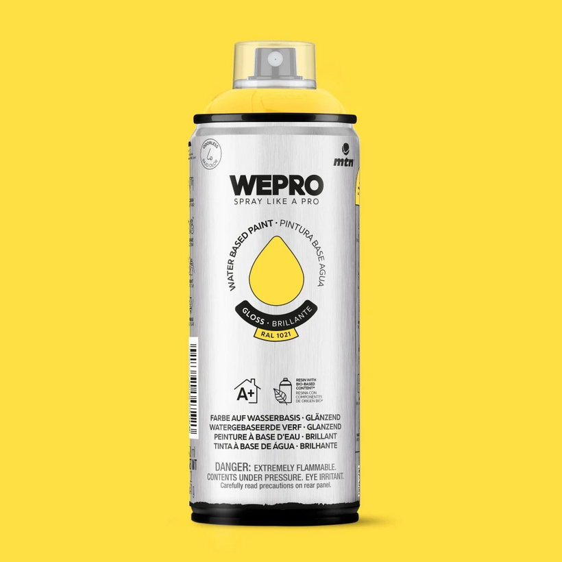 WEPRO Sprej – barva na vodní bázi, lesklá –  Samba Yellow RAL 1021