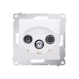 Anténní zásuvka R-TV-SAT koncová - bílá