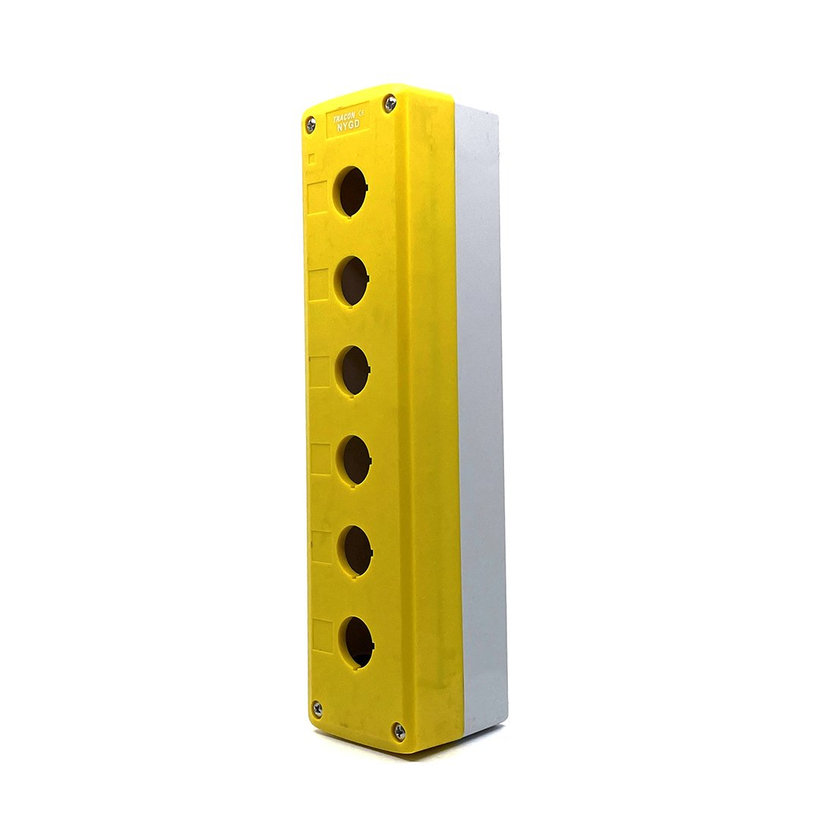 Krabicová sestava k tlačítkům žlutá - 6x otvor