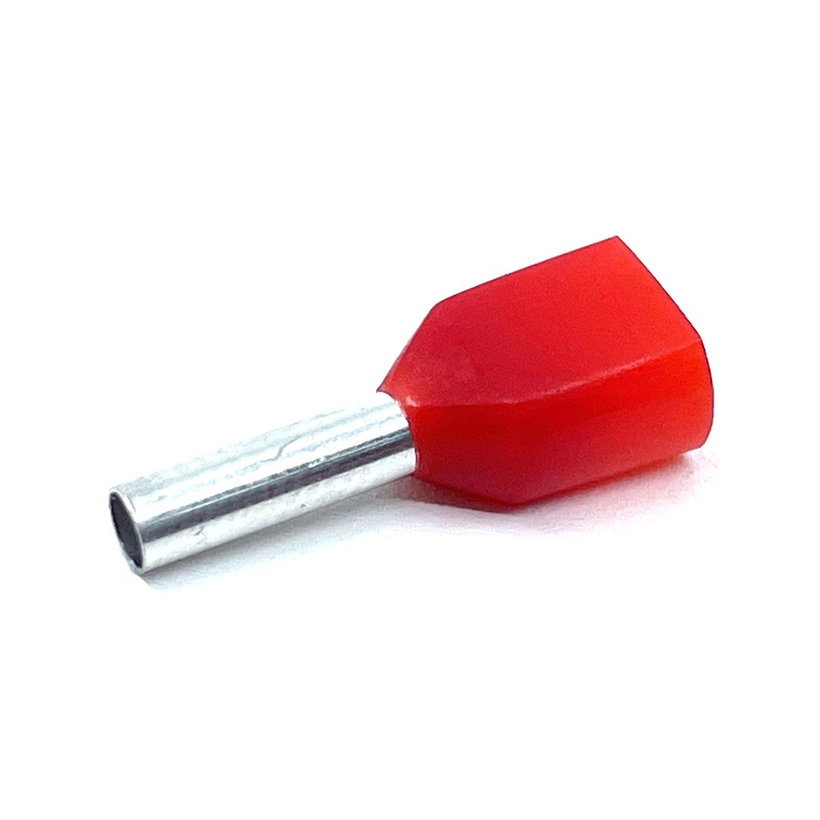 Dvojitá izolovaná kabelová dutinka červená 1mm²