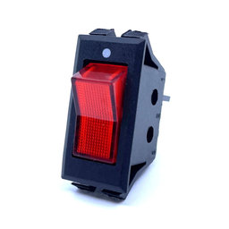 Kolébkový vypínač ON-OFF červený podsvětlený, 16A, 250V