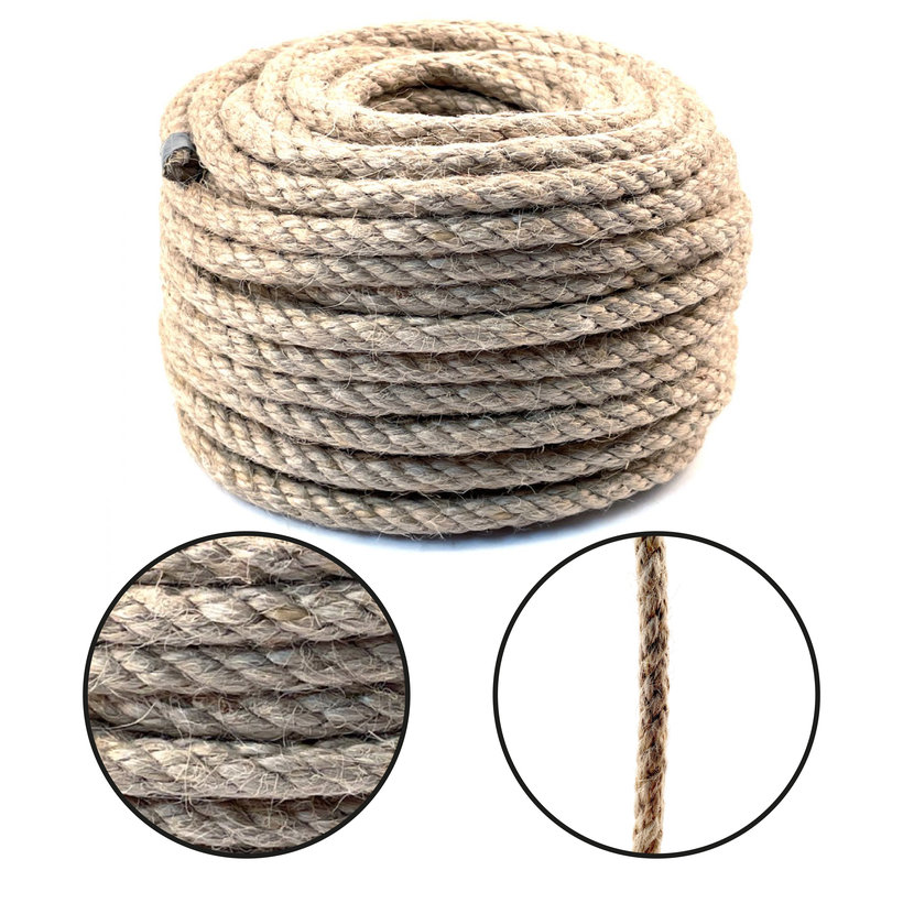 Jutové lano stáčené 20m 12mm