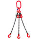 Řetězový závěs oko-3 háky tř 80 se zkracovačem (1,5 m,  4250/3000 kg, 8 mm)