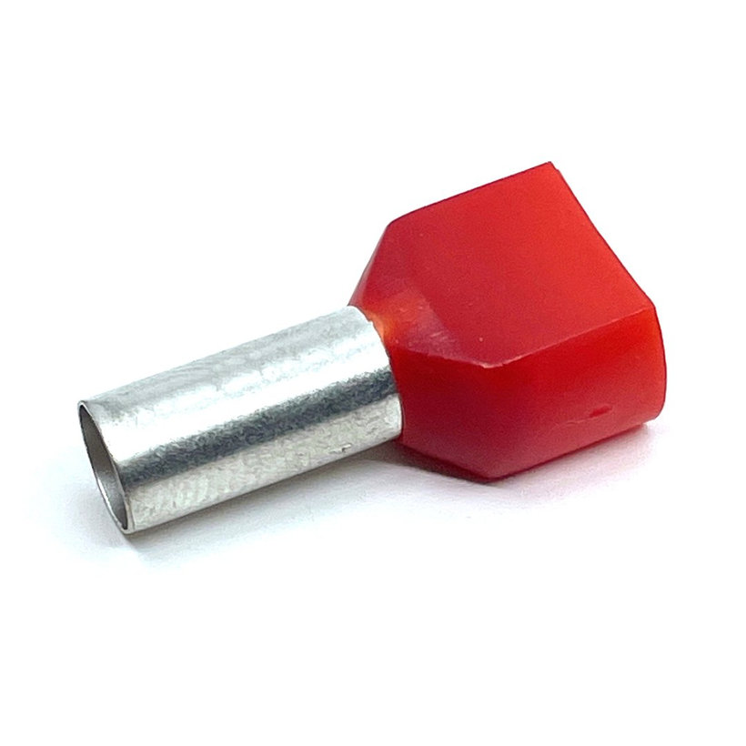 Dvojitá izolovaná kabelová dutinka červená 10mm²