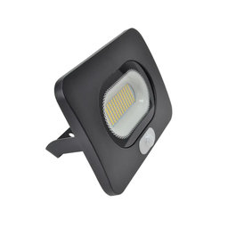 LED SMD reflektor černý s čidlem 50W - neutrální bílá