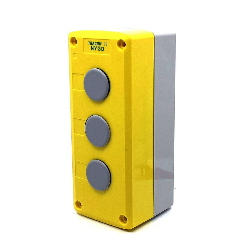 Krabicová sestava k tlačítkům žlutá - 3x otvor
