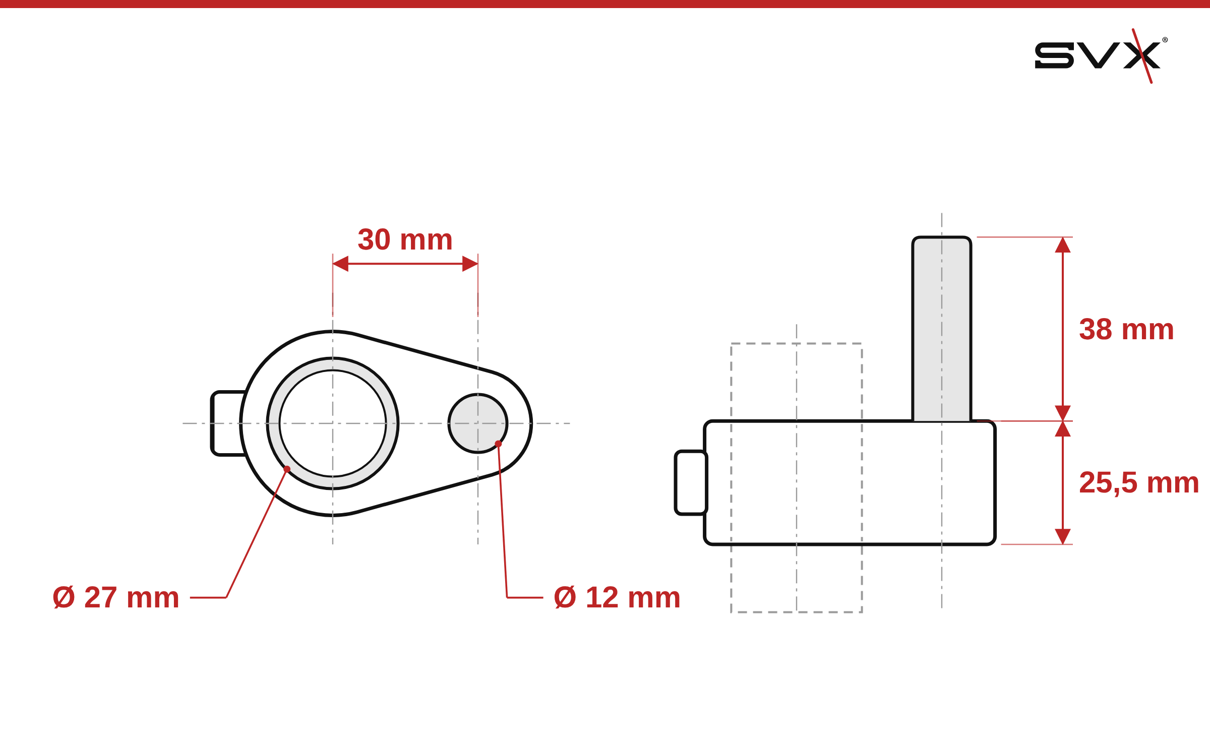 Bránová spojka samec 27 mm – rozměry v mm
