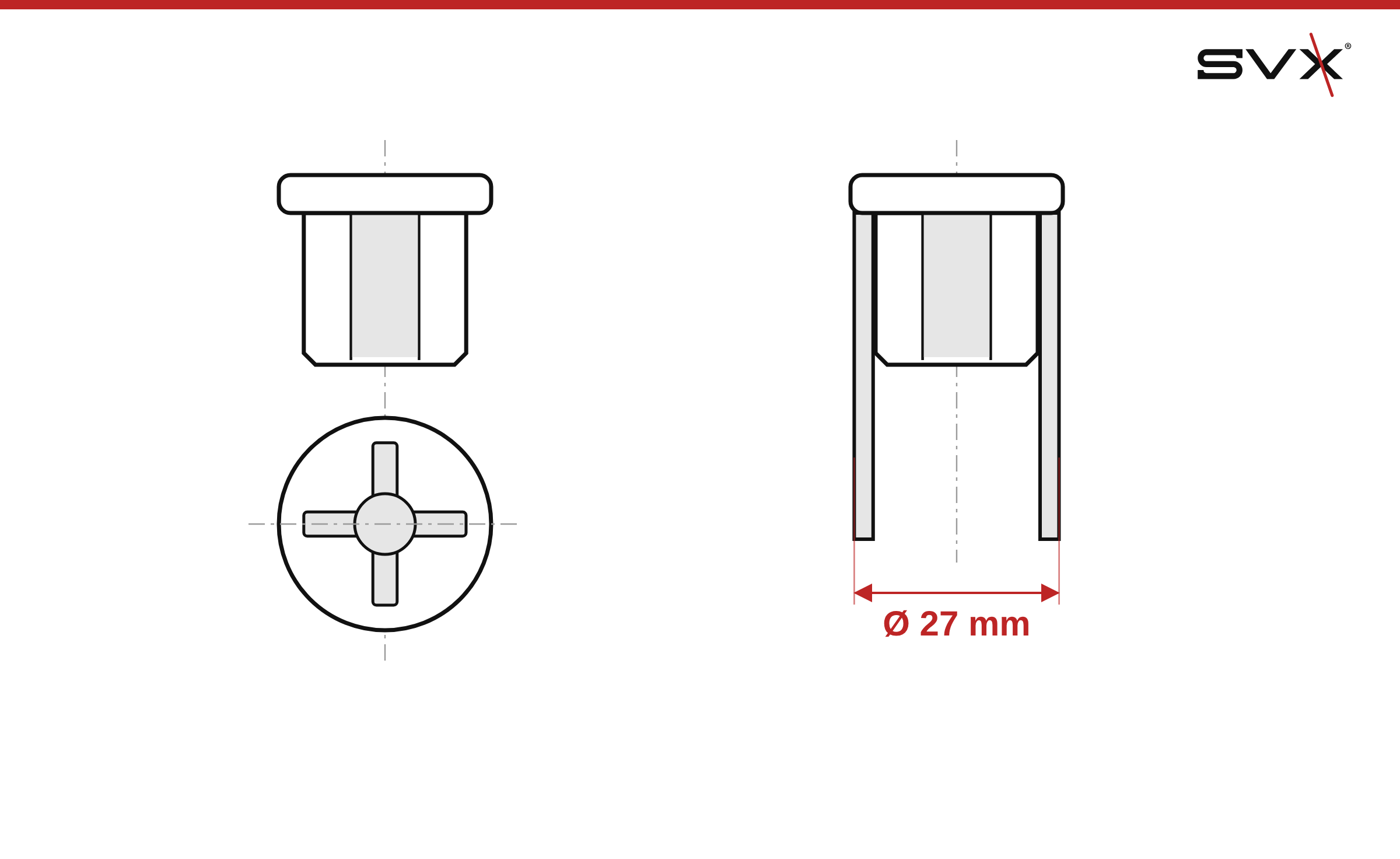 Koncová zátka 27 mm – rozměry v mm